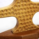 Paire de bougeoirs anthroposophiques en bois