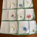 Sets de table lin brodé fleurs vintage