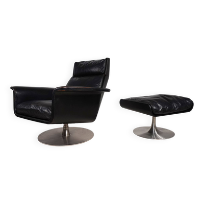 Fauteuil en cuir Kaufeld Siesta 62 par Jacques Brule, 1960