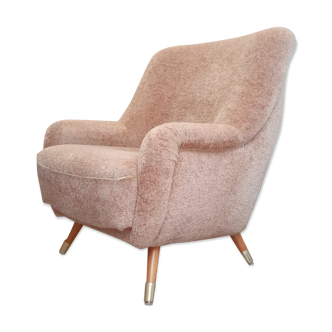 Chair Teddy 50s organic beige pink powder