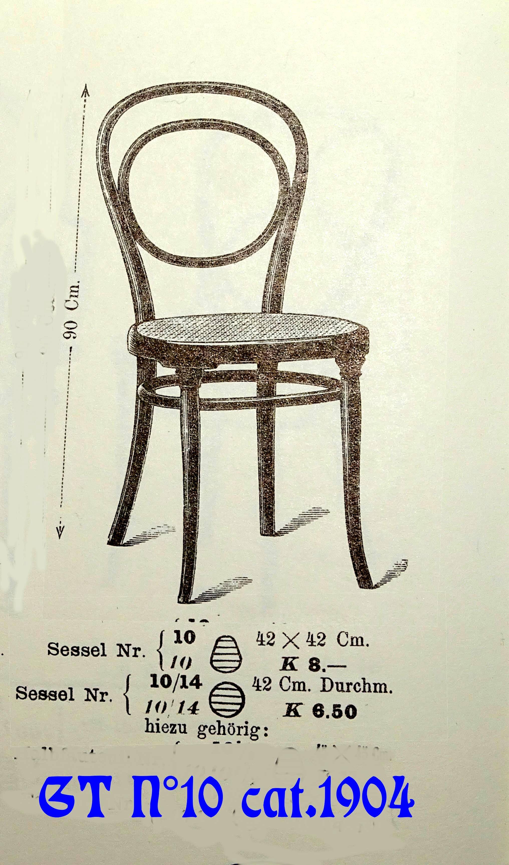 Deux chaises N°10 de Thonet 1870 noyer clair