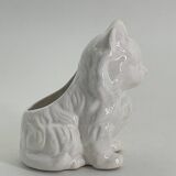 Vintage ceramic pot holder in the shape of a cat