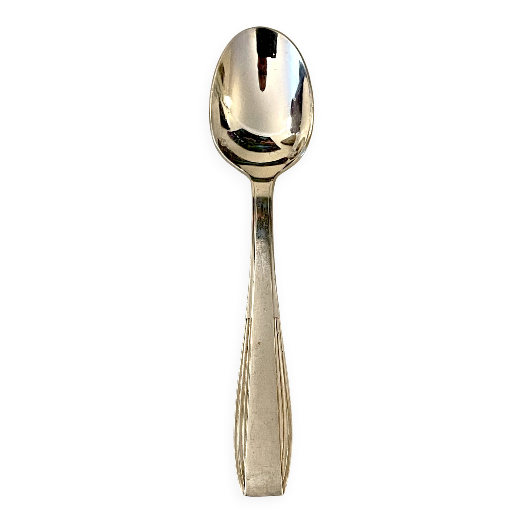 12 small antique silver-plated metal spoons by Christofle - Art Deco