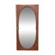 Miroir oval biseauté sur porte art déco Acajou 79x162