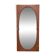 Miroir oval biseauté sur porte art déco Acajou 79x162