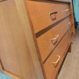 Vintage 1950 oak chest of drawers with pyramidal drawers