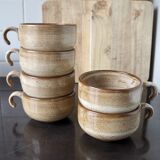 Grand saladier et 6 tasses faïencerie Niderviller