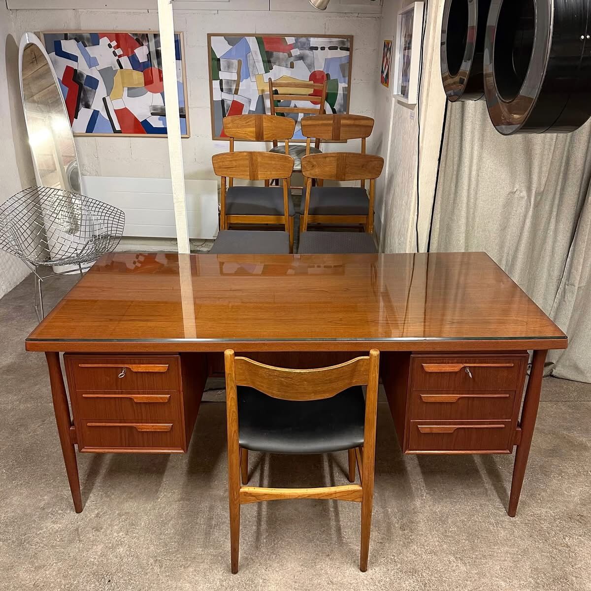 Danish double-sided desk in teak, 1960.