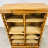 Double filing cabinet with curtains