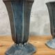 Antique French vases, enamelled cast iron garden vases