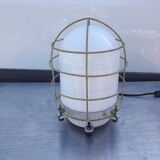 Navy in metal and white opaline lamp