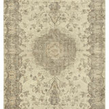 Tapis beige oriental ancien fait à la main 187 cm x 300 cm