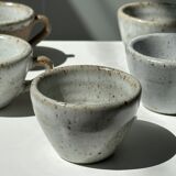 Set of 5 Indonesian ceramic handle coffee cups