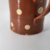 Old pitcher with polka dots savoyard pottery in glazed terracotta alsace