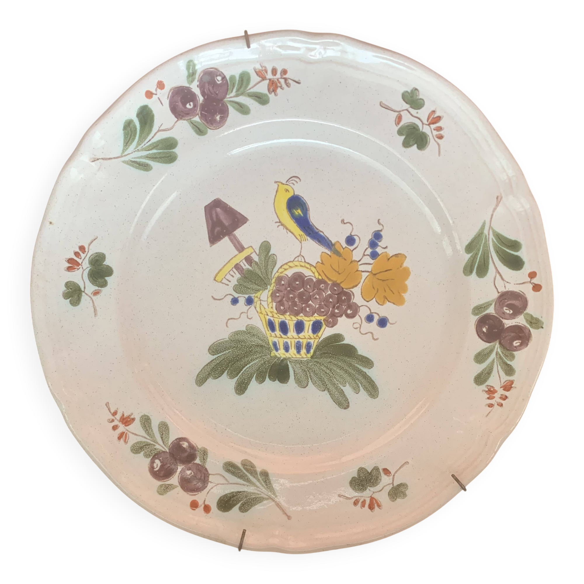 Strasbourg Earthenware Plate? Bird on a Basket