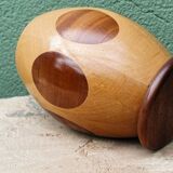 Ovoid vase in turned wood