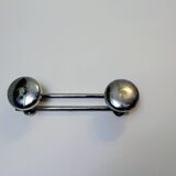 Double wall hook in chrome metal, vintage style.