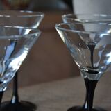 5 Verres à cocktail pied noir