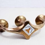 Brutalist bronze candle holder