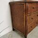 Commode vintage en rotin et cannage