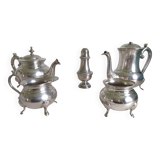 Teapot, coffee maker in silver metal