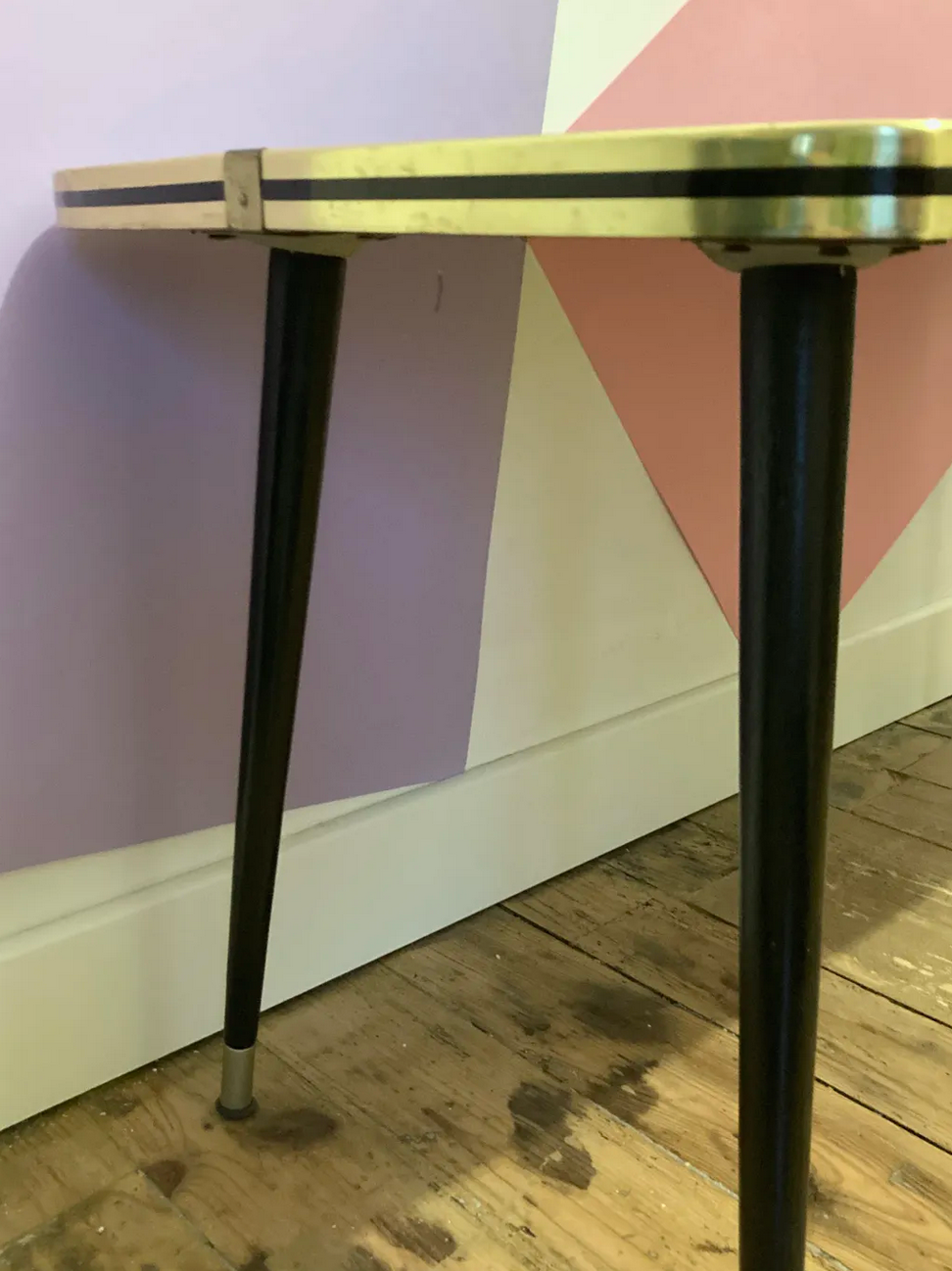 Scandinavian formica low table décor Japanese feet compass 60s-RETRO-VINTAGE