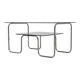 1980s 2-tier chrome coffee table