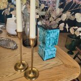 Pair of antique brass candlesticks