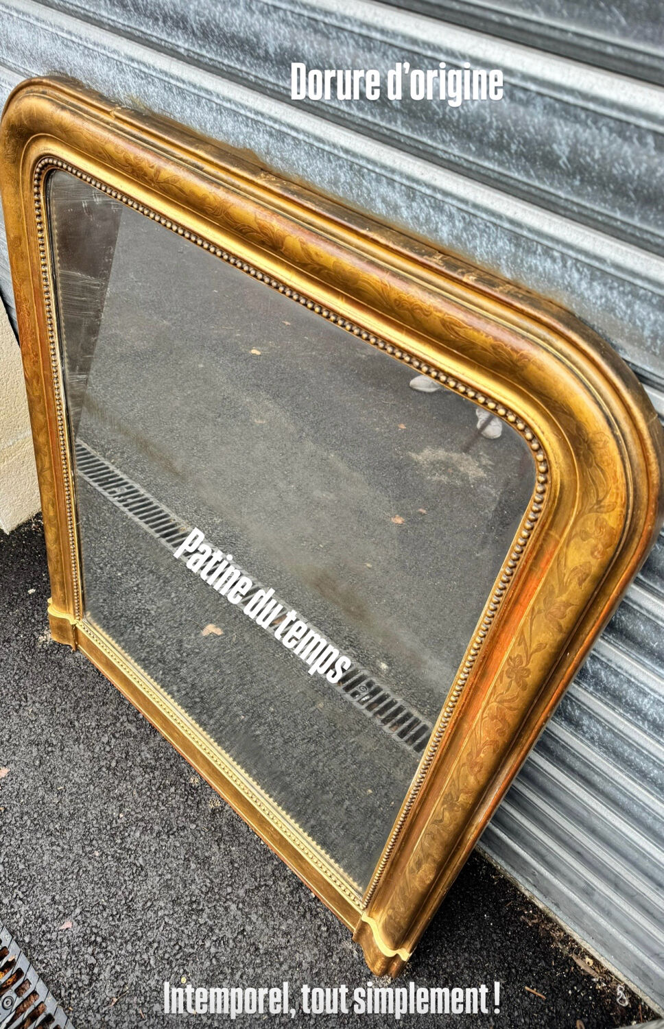 Large gold mirror Louis Philippe 19th century 121/105