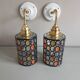Paire d'appliques murales vintage globes à facettes