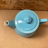 Ancienne Théière Céramique Bleue Craquelée Vintage