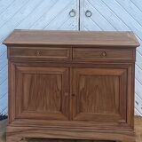 Renovated antique sideboard in raw solid walnut.