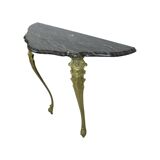 French Marble Console Ornate Brass Legs Baroque Style