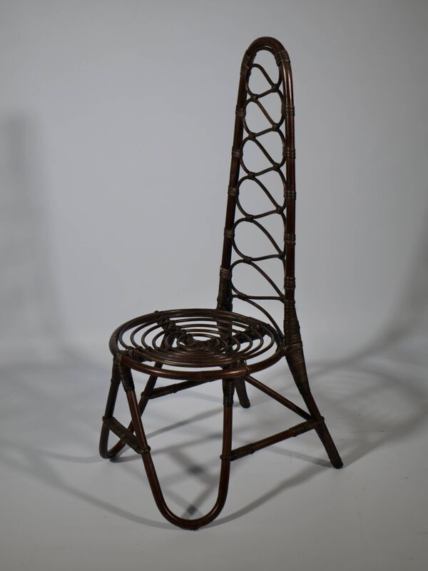 Chaise Haute en Bambou par Dirk Van Sliedrecht pour Rohe Noordwolde, 1950s