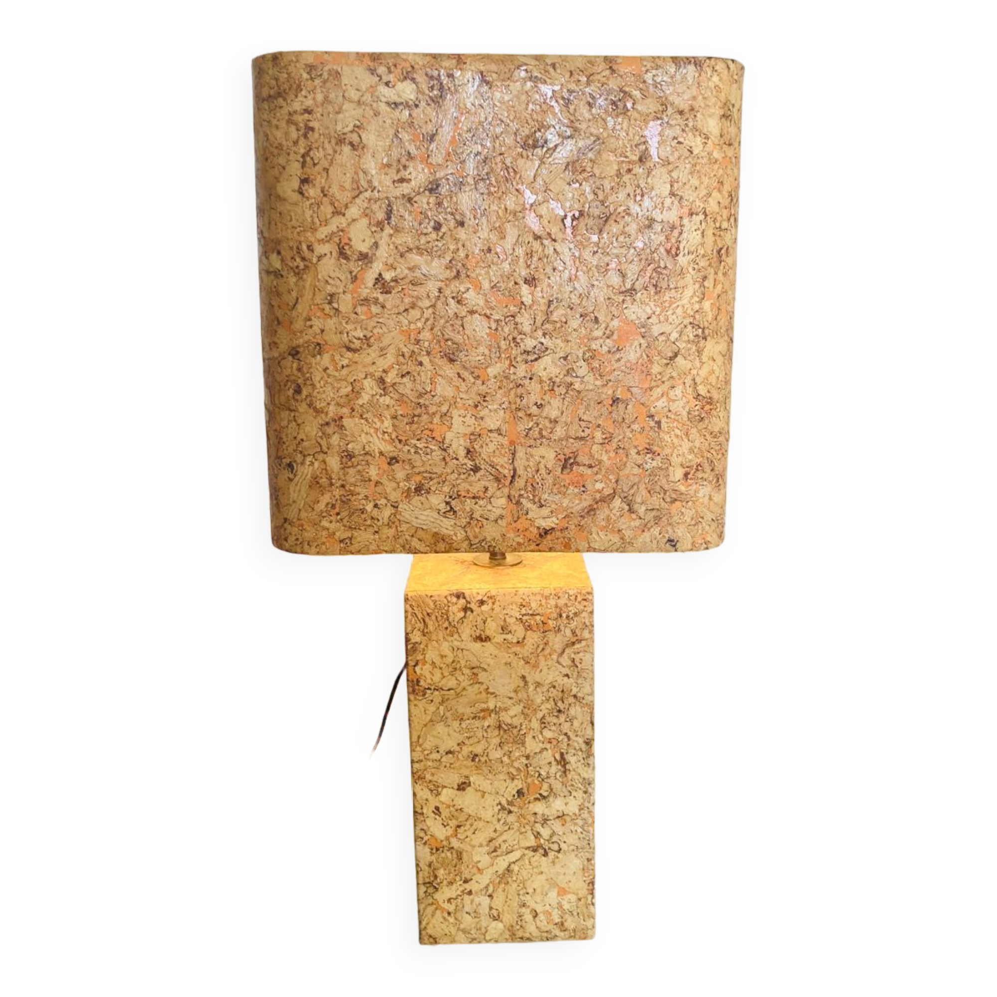 Large cork table lamp, Mid-Century
