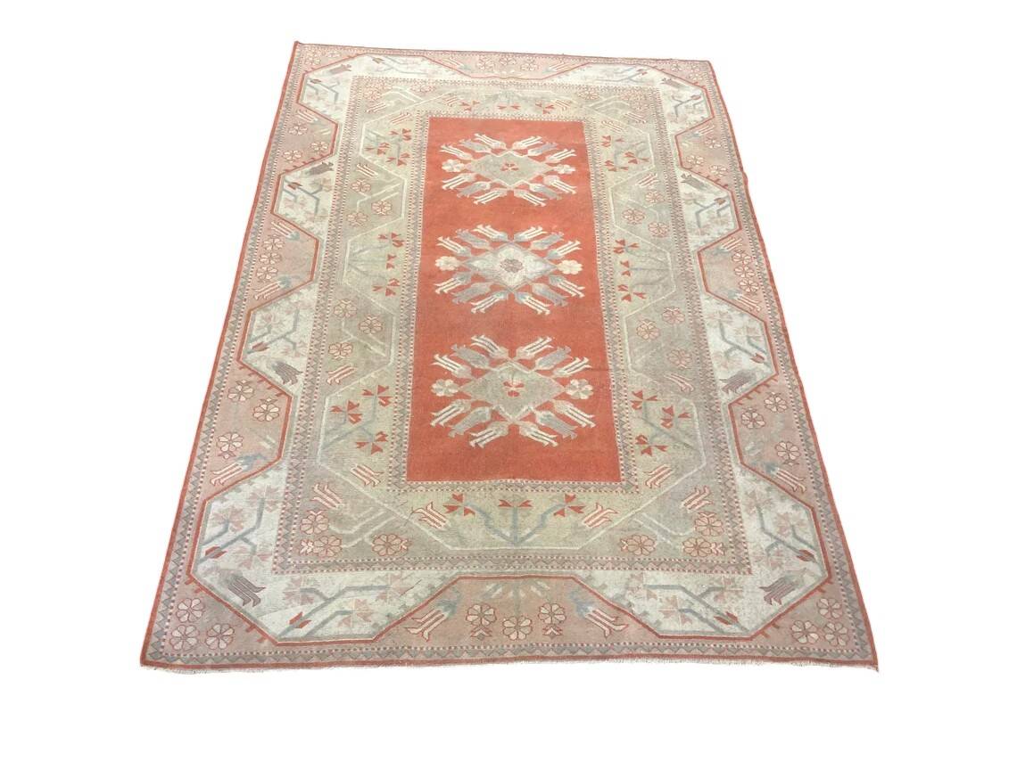 Oushak Handmade Floral Carpet