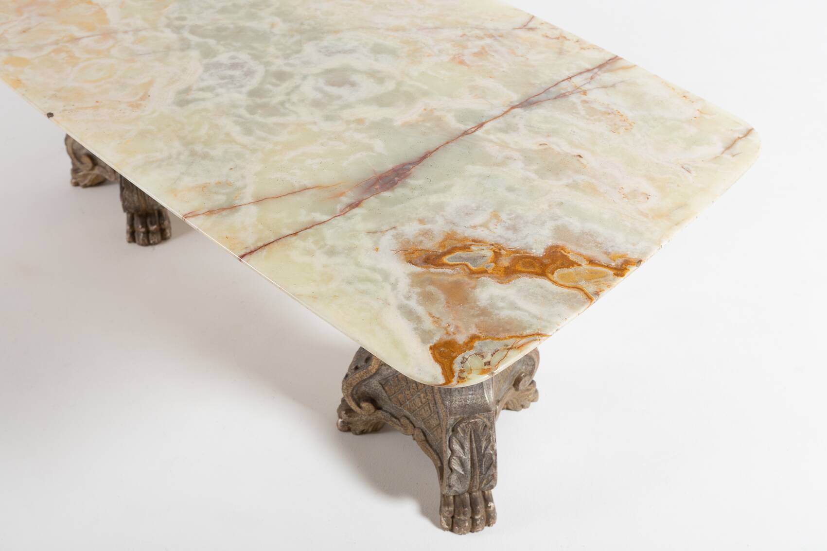 Vintage Italian design Onyx top coffee table