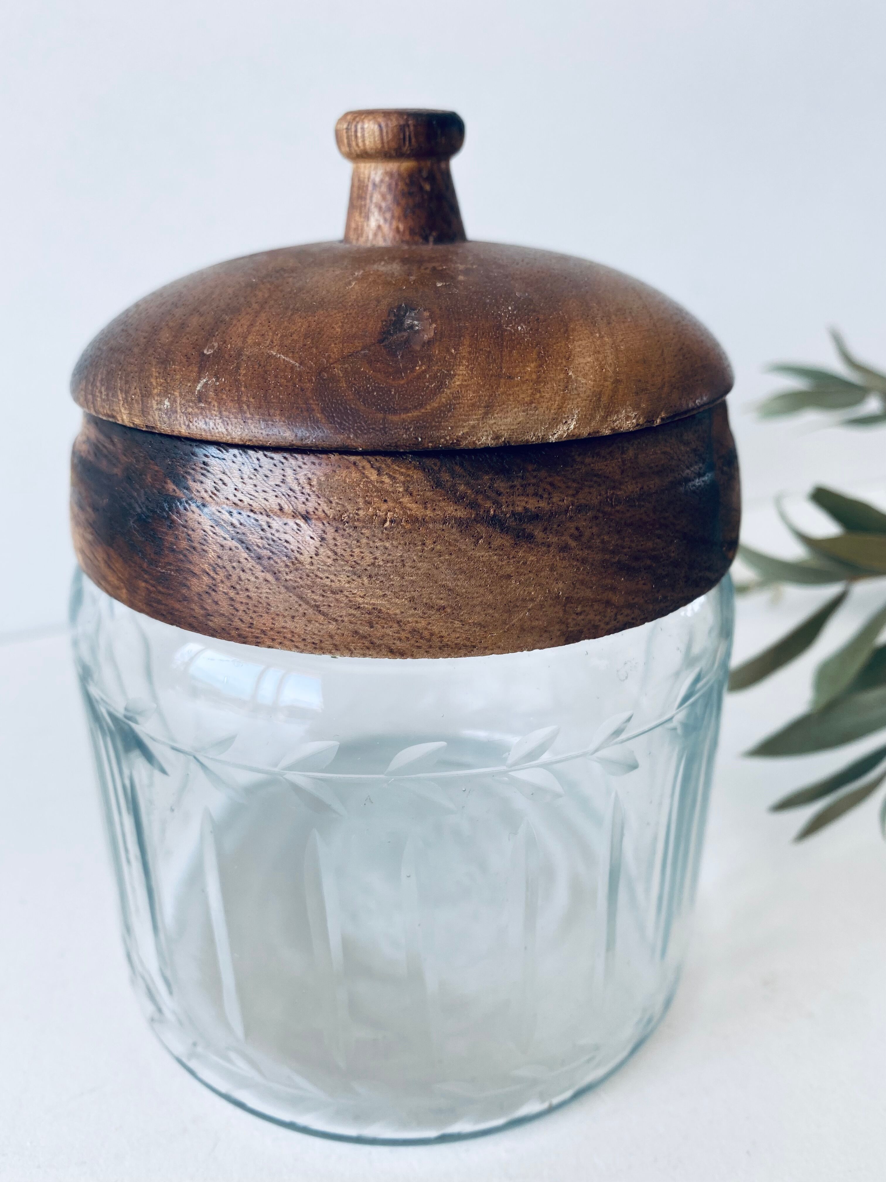 Old glass and wood candy maker