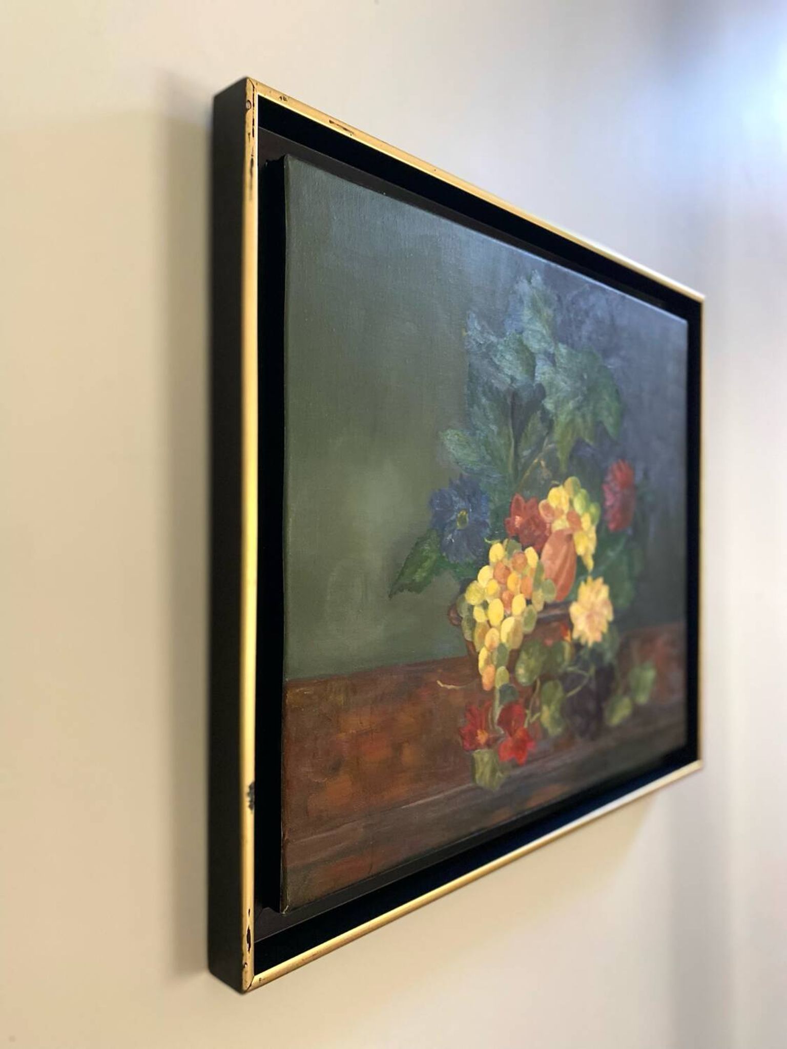 Framed antique oil painting