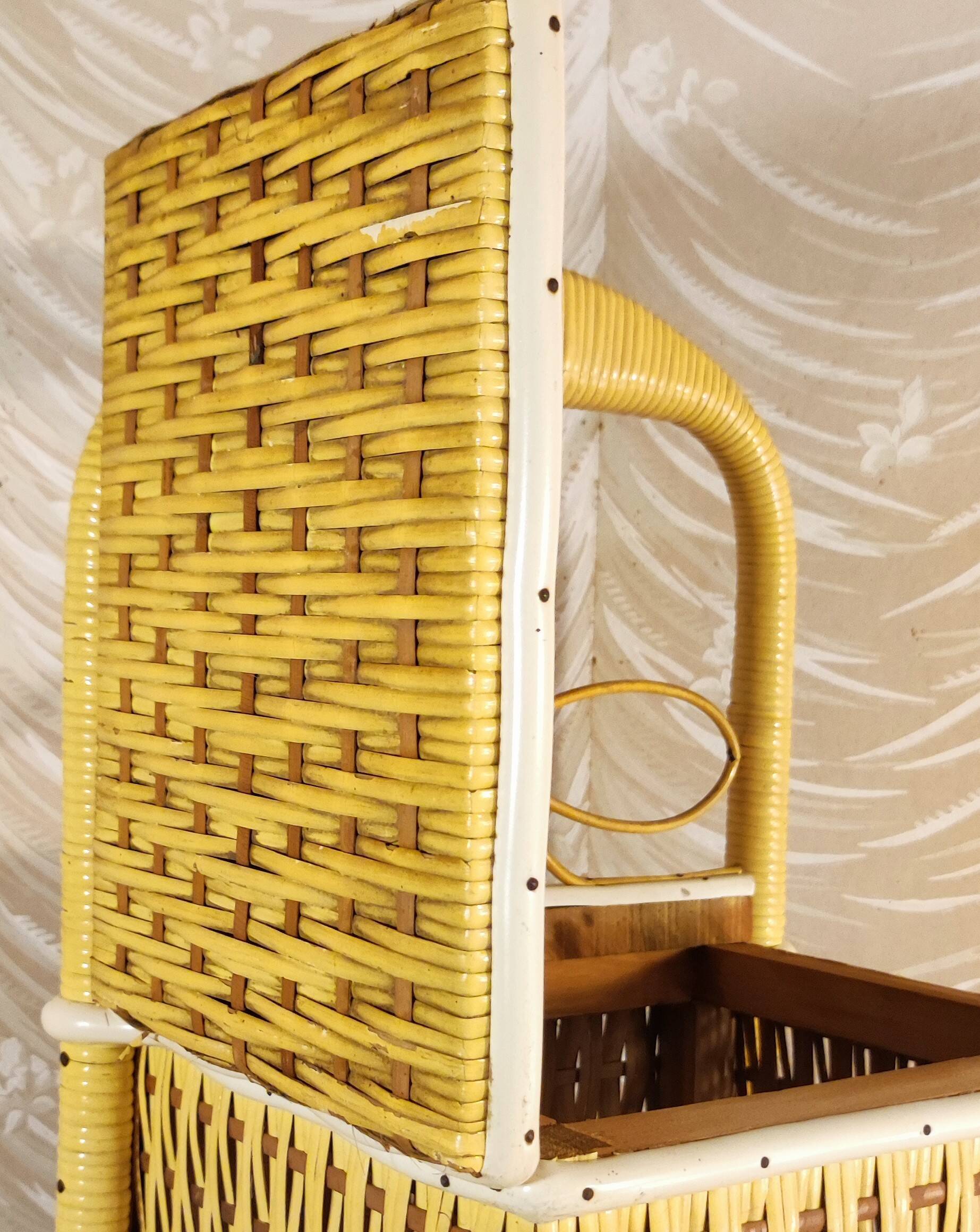Rattan bread bin 1960