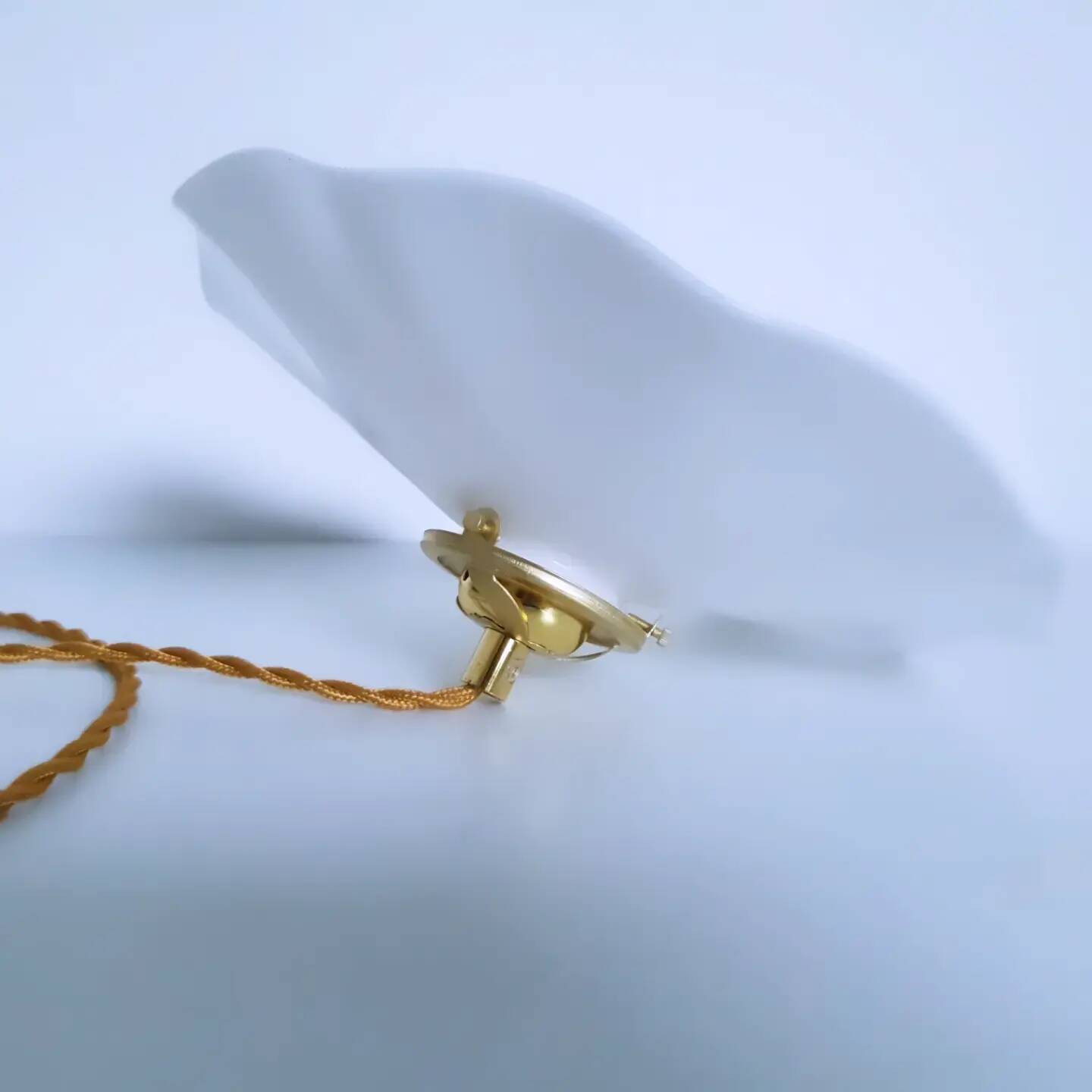 Wavy white opaline pendant light 1960 1970