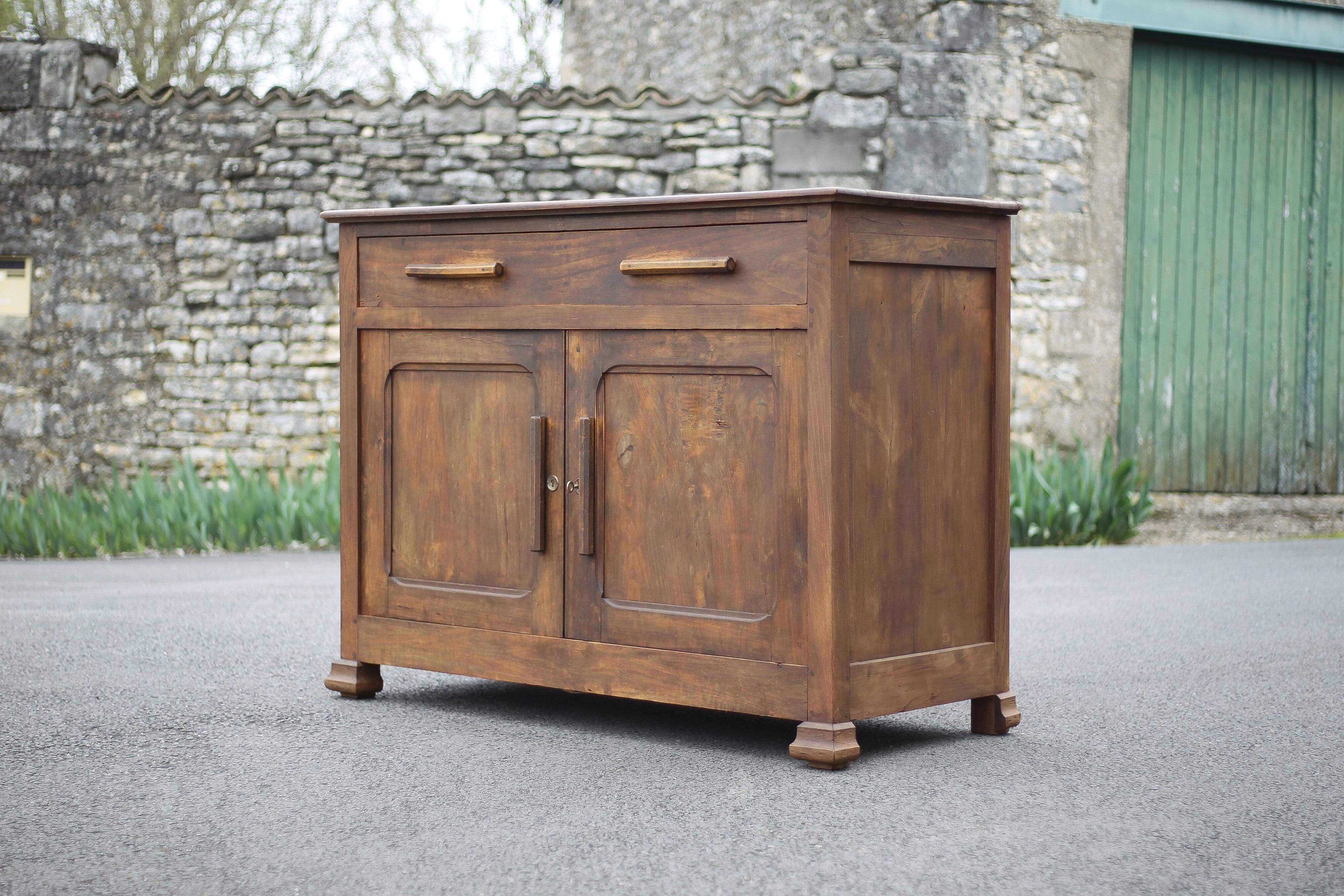 Buffet bas en bois bahut meuble de rangement, meuble ancien