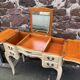 Vintage 1980s dressing table with Venetian mirror. Elegant makeup table.