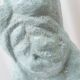 Light blue clay ceramic torso statue – mid-century design sculpture, heavy studio piece