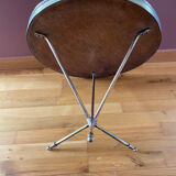 Old neoclassical style pedestal table, gilded bronze.