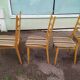 Set of 6 light wood chairs with vintage Scandinavian fabric
