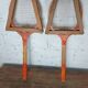 Pair of vintage Majestic tennis rackets with press.