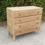 Dresser 4 drawers feet compass vintage raw wood