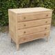Commode 4 tiroirs pieds compas bois brut vintage