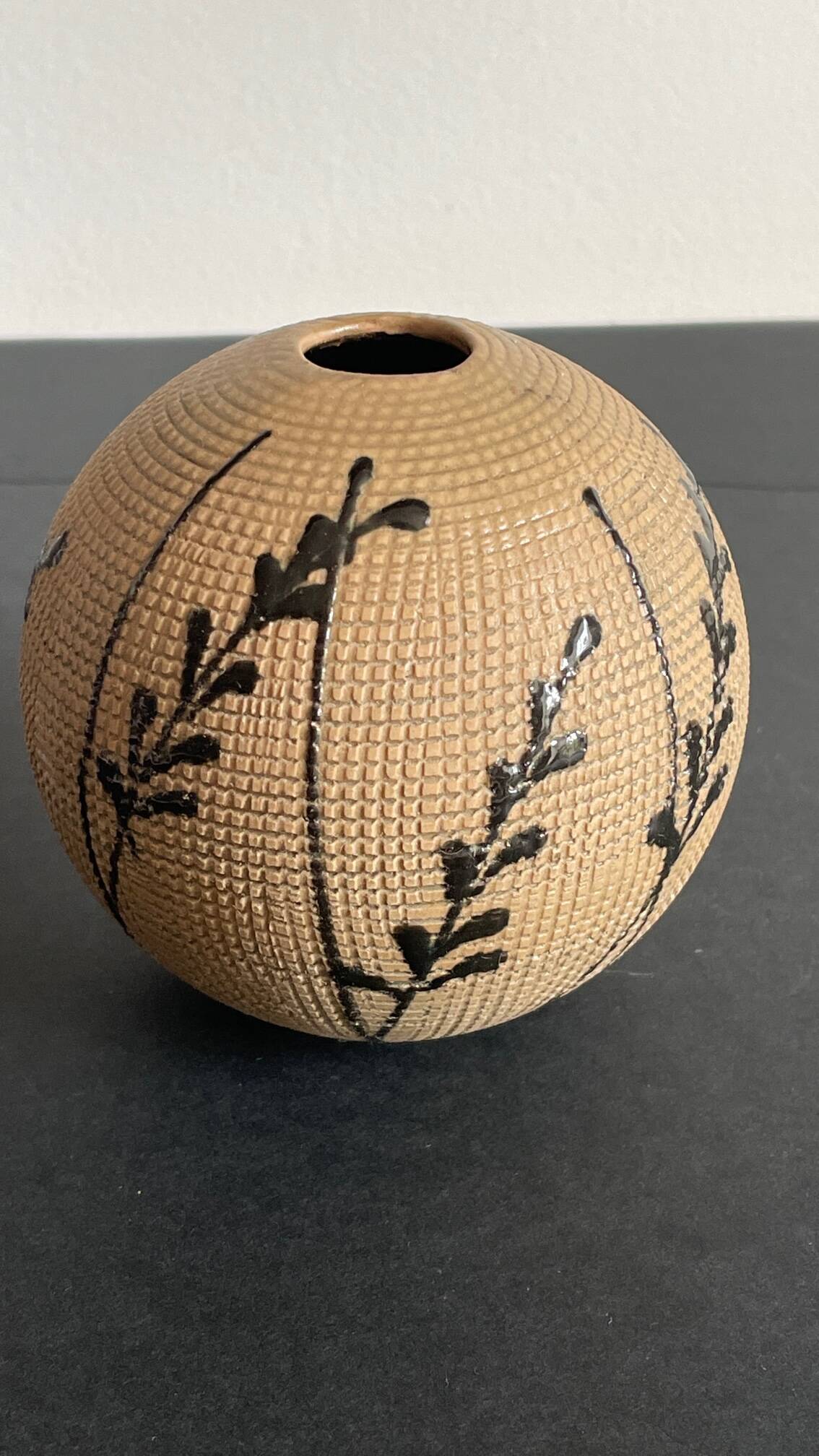 Vase artisanal inspiration japonaise grès vintage